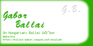 gabor ballai business card